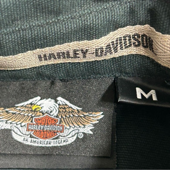 Harley Davidson Men’s M Black Shacket Button Up Canvas Motorcycle Pockets Jacket - Picture 5 of 12